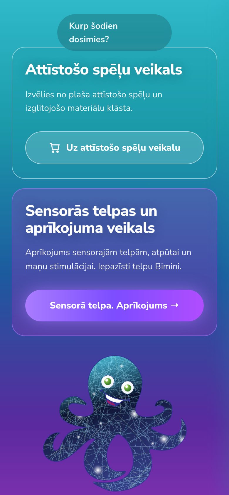 Mājaslapa 8kājis (SIA Zingelis) telefona ekrānā