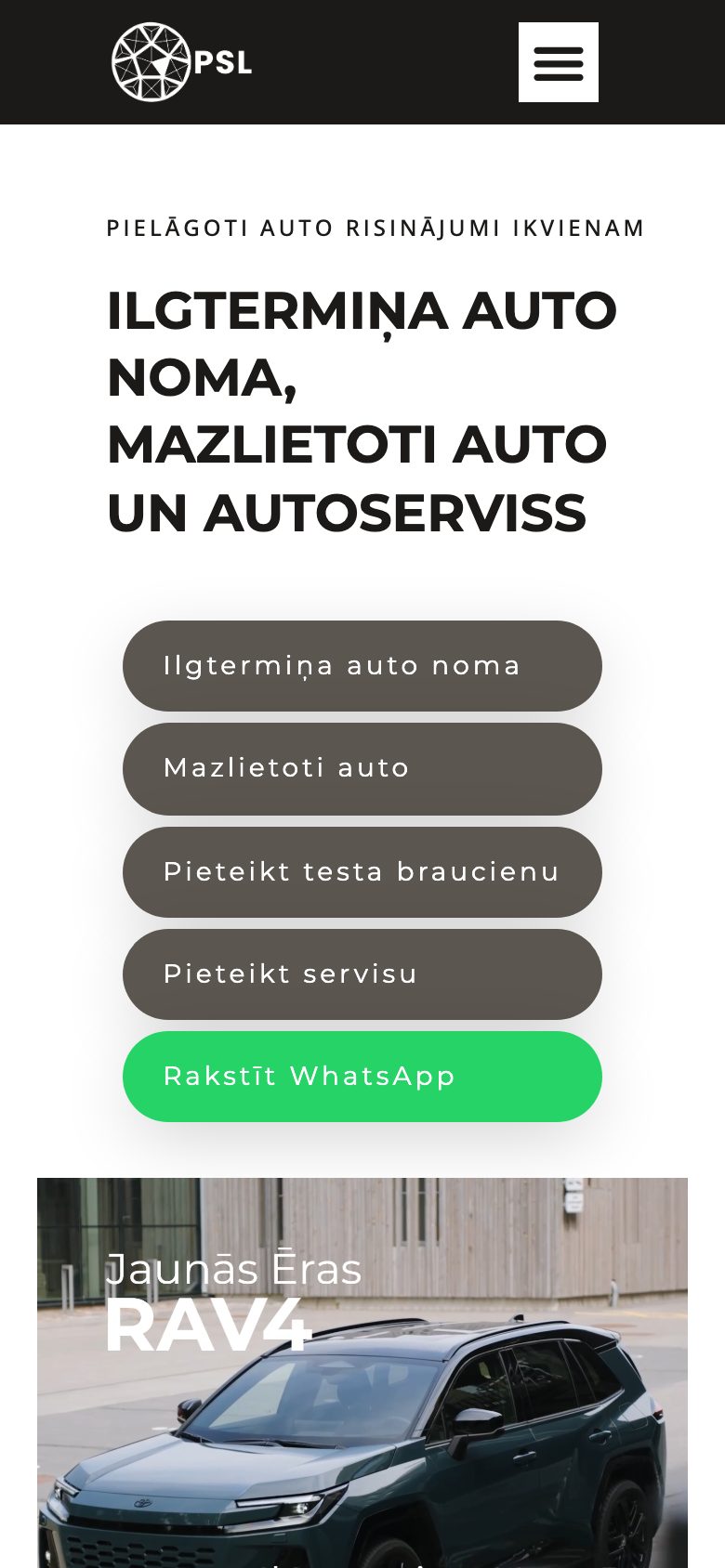 Mājaslapa PSL telefona ekrānā