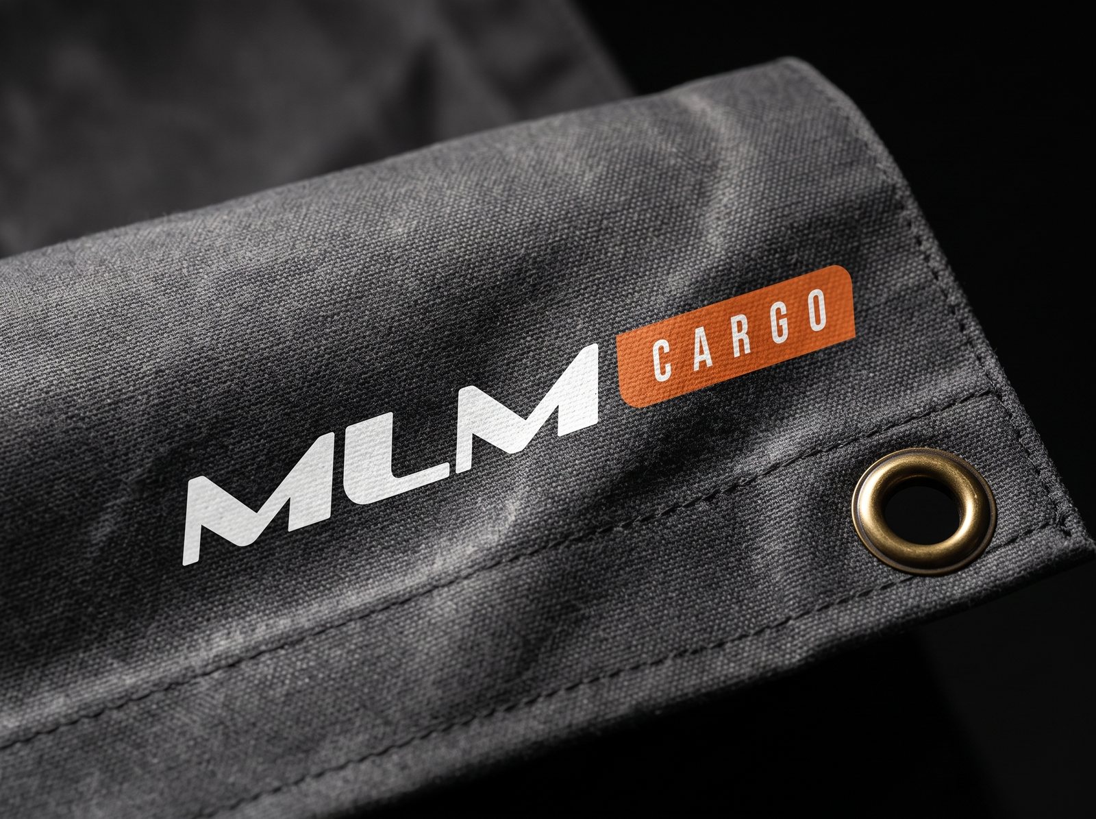 MLM Cargo zīme uz vaskota audekla ar misiņa cilpu